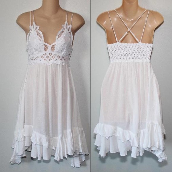 FP One Free People Adella Lace Sheer Slip Dress White Women's Size XS H14119 - Picture 12 of 13